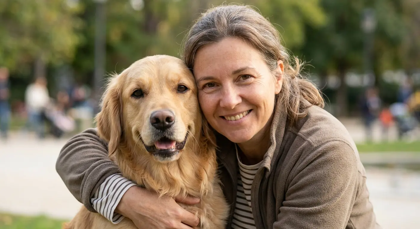 Kundin mit Hund
