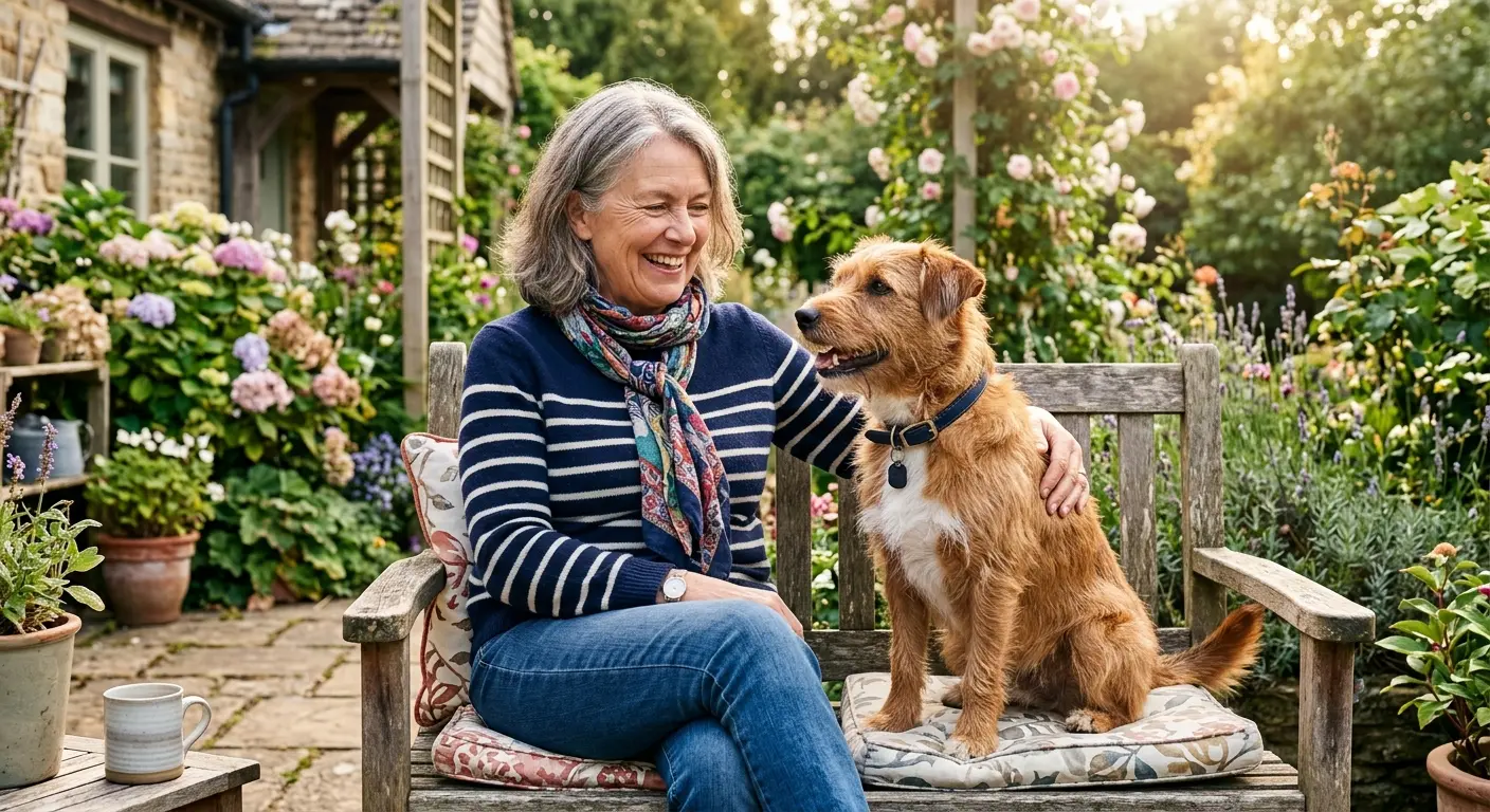 Iris V. mit Hund
